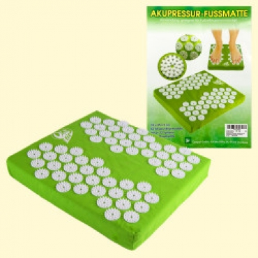 Акупунктурный коврик для точечного массажа, 32 x 35 x 5 см, 62 круга для стимуляции с 33 наконечниками каждый, 100% хлопок