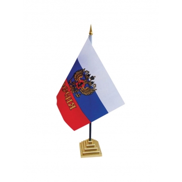 Флаг "России с гербом" настольный 14 х 21 см