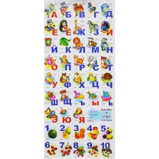 Plakat. Azbuka russkaya s propisnymi bukvami i ciframi. Plakat/770*550 mm.