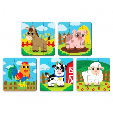 Pazl derevyannyj. ZHivotnye na ferme. Farm-Animals/10h10/45