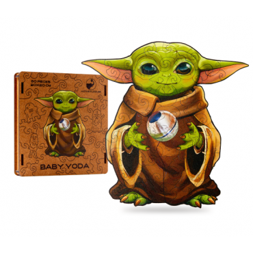 Pazl derevyannyj. Malysh Joda (mini). Baby-Yoda-mini-puzzles/20х20/50