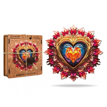 Pazl derevyannyj. Mandala Energiya Lyubvi/Mandala-Energy-of-Love/25x24/100