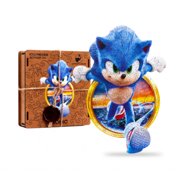 Pazl derevyannyj. Sonik. Sonic-puzzles/27x20/100
