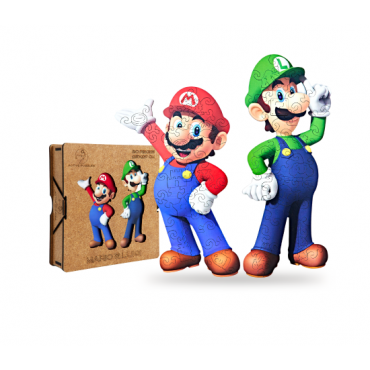 Pazl derevyannyj. Mario i Luidzhi. Mario-and-Luigi/27x29/80