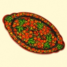 Tray with Khokhloma painting "Kerzhensky", 46 x 25 cm