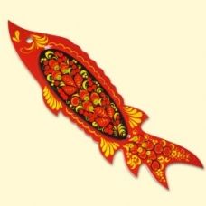 Khokhloma. Seledochnitsy "Khokhloma", 55 x 16.5 cm