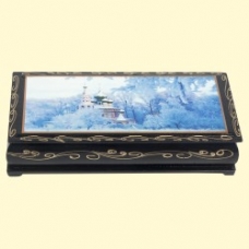 Box "Church in the woods", blue motif, 17х8х3,5