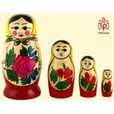 Матрёшка "Семёновская" 4х кукольная. 9 см